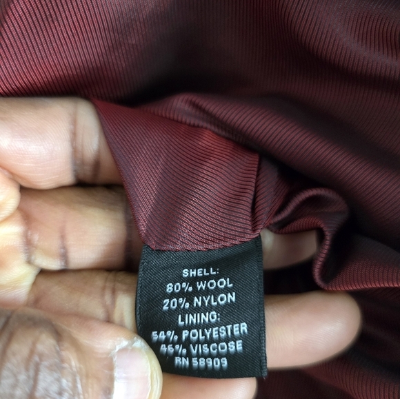 Murano Wool Blend Jacket Coat XL Men's Black Leather Trim Military Heavy 90s Y2k - Picture 12 of 16